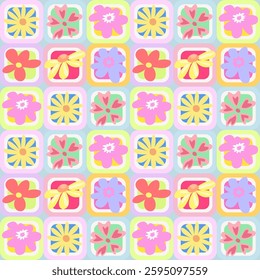 Botanical doodle background art vector set. Exotic hand drawn flowers. Seamless patterns with floral for fabric, textiles. Floral abstract shape doodle art design for print, wallpaper, clipart