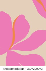 Botanical doodle background vector illustration. Floral abstract trendy design for print, wallpaper, clipart, wall art for home decoration. 