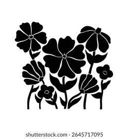 ilustração vetorial moderna da silhueta do doodle botânico