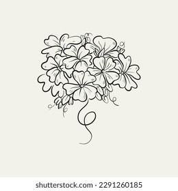 Botanical drawing. Minimal plant logo, botanical graphic sketch drawing,  meadow greenery, leaf and blooming flower abstract sketch element collection, rustic branch. Trendy tiny tattoo design, floral