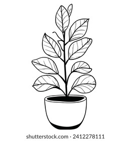 Elegancia botánica: Planta dibujada a mano vectorizada con Adobe Illustrator