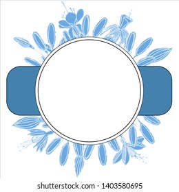 Botanical elegant frames with vintage beautiful wildflowers of ink. Delicate and romantic floral design element, perfect for templates, weddings, packaging, scrapbooking. Stock Illustration