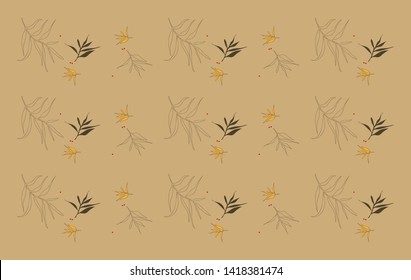 Botanical elegant pattern with beautiful palm leaves. Delicate and romantic floral design element, perfect for templates, cosmetics, wallpapers, packaging, 