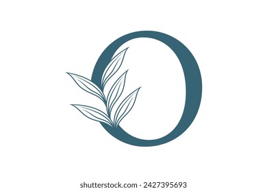 botanical element design with combination letter concept design