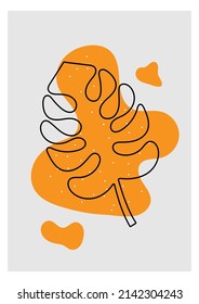 botanical elements on abstract background