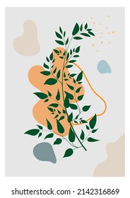 botanical elements on abstract background