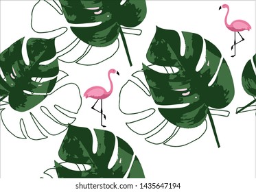 botanical fashion pattern hand drawn