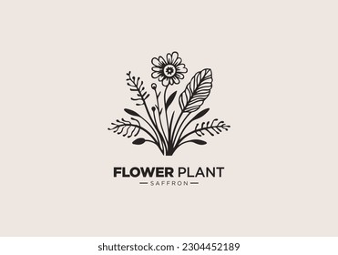 Botanical and femenine logo flower logo template