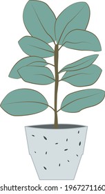 botanical flat design illustration on white background