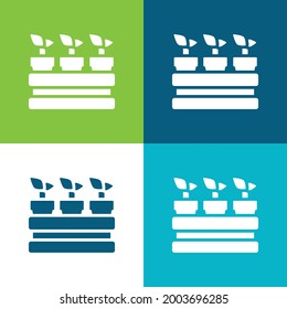 Botanischer Flat-Vier-Farben-Minimal-Icon-Set
