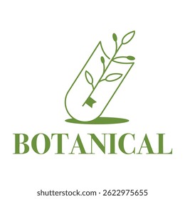 Diseño de logotipo minimalista plano botánico