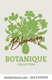 Botanical floral art print poster illustration