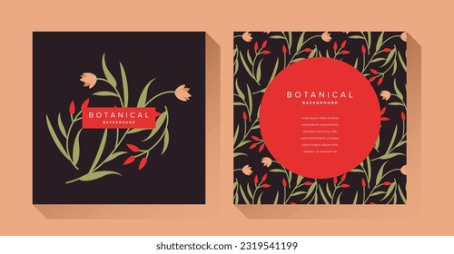 Botanical Floral Leaves Pattern Background