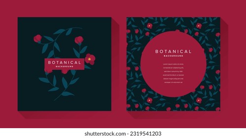 Botanical Floral Leaves Pattern Background