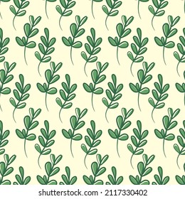 Botanische Blumenblätter nahtloses Muster. Sommer- und Frühlingsdruck. Blumenmuster, grüne Blätter
