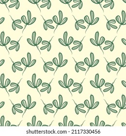 Botanical floral leaves seamless pattern. Summer and spring print. Floral pattern, Green leaves