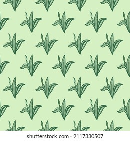 Botanical floral leaves seamless pattern. Summer and spring print. Floral pattern, Green leaves