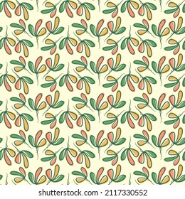 Botanical floral leaves seamless pattern. Summer and spring print. Floral pattern, Green leaves