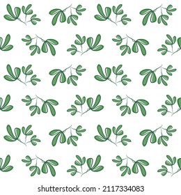 Botanical floral leaves seamless pattern. Summer and spring print. Floral pattern, Green leaves