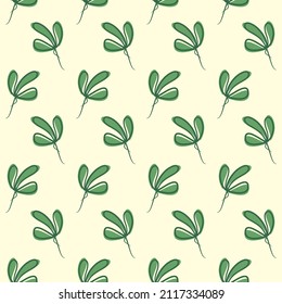 Botanical floral leaves seamless pattern. Summer and spring print. Floral pattern, Green leaves