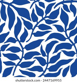 Botanical floral Matisse Seamless pattern.