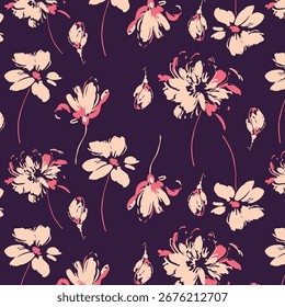 Projeto de flores de padrão floral botânico