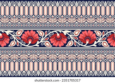 Botanical floral Seamless Abstract Seamless Geometric Ethnic pattern design for background flowers seamless pattern