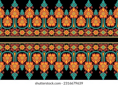 Botanical floral Seamless. Background Seamless Pattern Geometric Ethnic pattern design 
for background, carpet, wallpaper, clothing, wrapping, Batik, fabric, printing textile illustration.