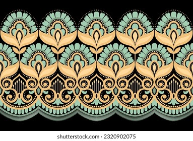 Botanical floral Seamless. Background Seamless Pattern Geometric Ethnic pattern design 
for background, carpet, wallpaper, clothing, wrapping, Batik, fabric, printing textile illustration.
