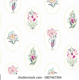 Botanical Floral seamless pattern background in vector