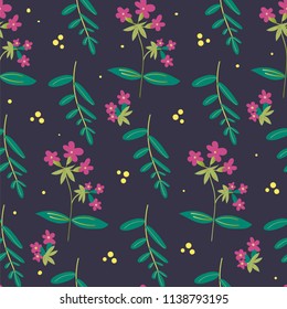 botanical floral seamless pattern. vector flower print. 
