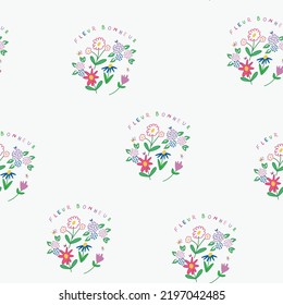 BOTANICAL FLORAL SEAMLESS PATTERN VECTOR