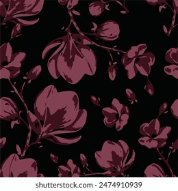 botanical floral vector seamless pattern with roses herbs and leaves big set background with flowers