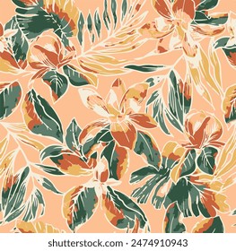 botanical floral vector seamless pattern with roses herbs and leaves big set background with flowers