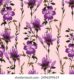 botanical floral vector seamless pattern with roses herbs and leaves big set background with flowers