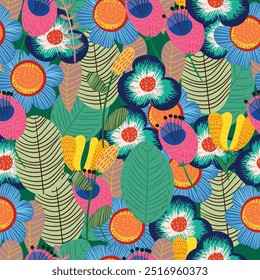botanical floral vector seamless pattern