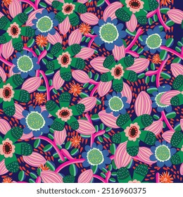 Vector floral botánico sin patrón