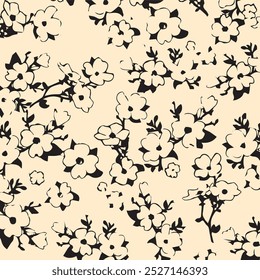 botanical floral vector seamless pattern with roses herbs and leaves big set background with flowers