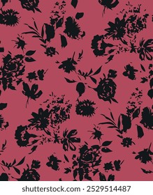 botanical floral vector seamless pattern with roses herbs and leaves big set background with flowers