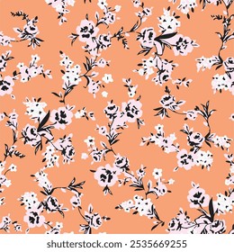 botanical floral vector seamless pattern with roses herbs and leaves big set background with flowers