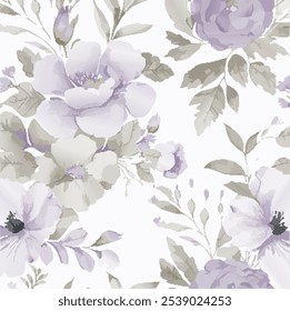 botanical floral vector seamless pattern with roses herbs and leaves big set background with flowers