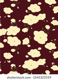 botanical floral vector seamless pattern with roses herbs and leaves big set background with flowers