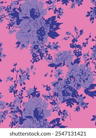 botanical floral vector seamless pattern with roses herbs and leaves big set background with flowers