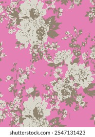 botanical floral vector seamless pattern with roses herbs and leaves big set background with flowers