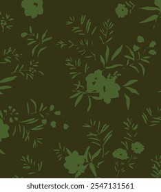 botanical floral vector seamless pattern with roses herbs and leaves big set background with flowers