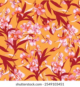 botanical floral vector seamless pattern with roses herbs and leaves big set background with flowers