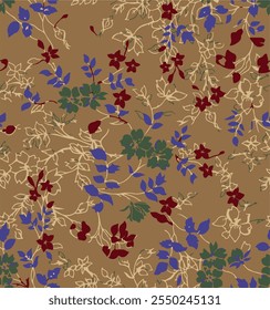 botanical floral vector seamless pattern with roses herbs and leaves big set background with flowers