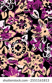 botanical floral vector seamless pattern with roses herbs and leaves big set background with flowers