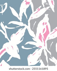 botanical floral vector seamless pattern with roses herbs and leaves big set background with flowers