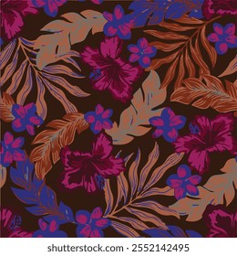 botanical floral vector seamless pattern with roses herbs and leaves big set background with flowers